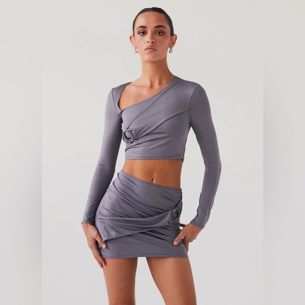 Peppermayo Smoke Bomb Long Sleeve Top in Slate